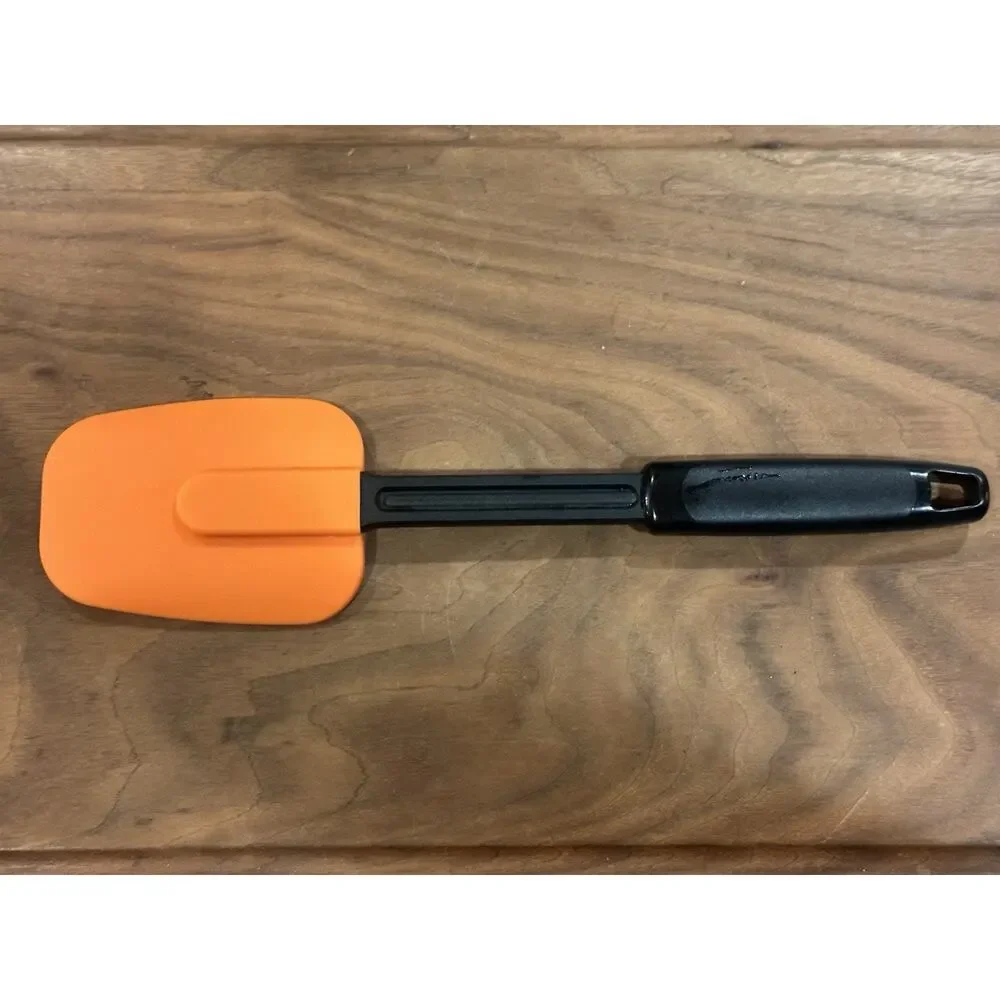 Farberware Orange Silicone Spatula Black Plastic Handle Cooking Utensil